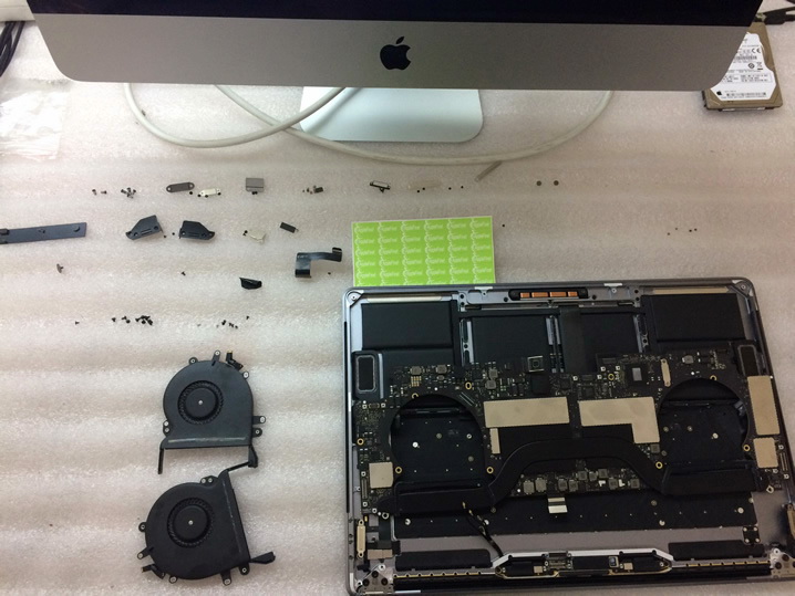 демонтаж материнской платы MacBook Pro A1707 